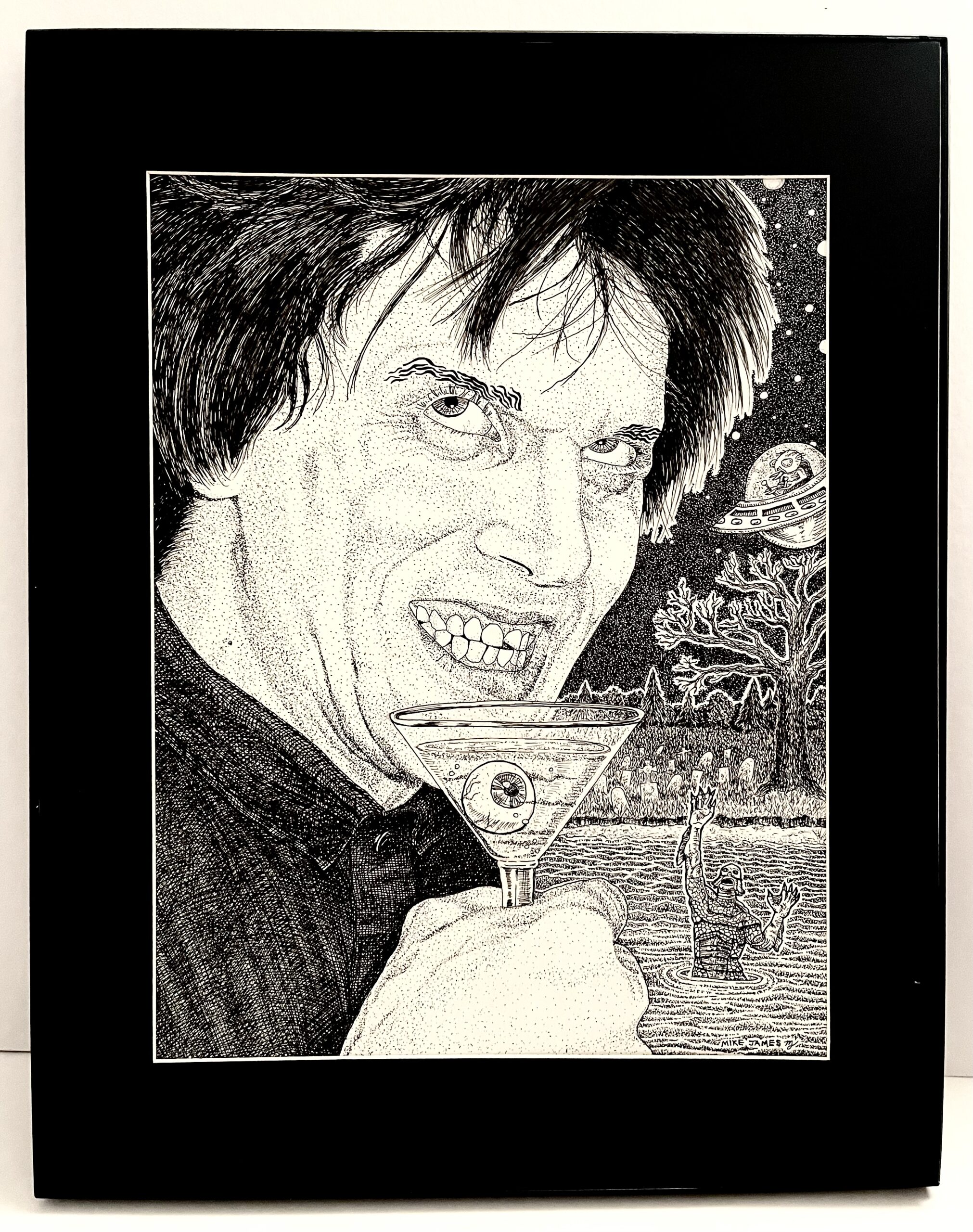 "Eyeball in My Martini" - Original Art - portrait of Lux Interior of The Cramps